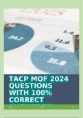 TACP MQF 2024 QUESTIONS WITH 100% CORRECT ANSWERS!!