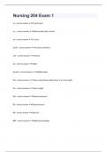 Nursing 204 Exam 1 questions n answers