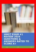 HMGT EXAM #1 REVIEW 2024 QUESTIONS & ANSWERS RATED TO SCORE A+