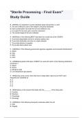 "Sterile Processing - Final Exam" Study Guide questions and answers rated A+ 2024/2025