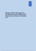 Medical Office Management Certification Exam (2024) || All Questions & Answers (Graded A+)