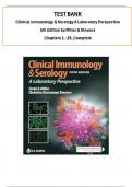 TEST BANK For Clinical Immunology & Serology A Laboratory Perspective 5th Edition by Miller & Stevens, Verified Chapters 1 - 25, Complete Newest Version