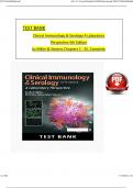 TEST BANK For Clinical Immunology & Serology 5th Edition by Miller & Stevens, All 25 Chapters Verified, Complete Newest Version