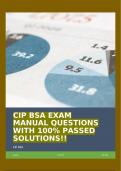 CIP BSA EXAM MANUAL QUESTIONS WITH 100% PASSED SOLUTIONS!!