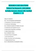 Solution Manual For Federal Tax Research, 13th Edition by Roby Sawyers, Steven Gill, Verified Chapters 1 - 13, Complete Newest Version