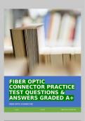 FIBER OPTIC CONNECTOR PRACTICE TEST QUESTIONS & ANSWERS GRADED A+