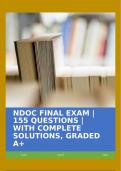 NDOC FINAL EXAM | 155 QUESTIONS | WITH COMPLETE SOLUTIONS, GRADED A+