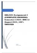 ADL2601 Assignment 2 (COMPLETE ANSWERS) Semester 2 2024 - DUE 12 August 2024 ; 100% TRUSTED Complete, trusted solutions and explanations. 