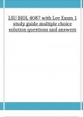 LSU BIOL 4087 with Lee Exam 1 study guide multiple choice solution questions and answers