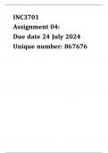 INC3701 Assignment 4 Due 24 July 2024