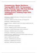 Competencies, Master Resilience Training (MRT), ACR, T-C Connection Chart, Thinking Traps, PIIP, Goal Setting, Problem Solving, Week 5 Tutorial - Thinking Errors, Thinking Traps 100% ACCURATE