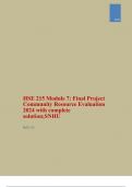 HSE 215 Module 7: Final Project Community Resource Evaluation 2024 with complete solution;SNHU