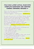 FCLE 2024 LATEST ACTUAL EXAM WITH  COMPLETE QUESTIONS AND VERIFIED  CORREC ANSWERS/GRADED A+