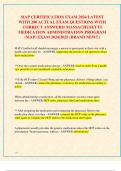 MAP CERTIFICATION EXAM 2024 LATEST  WITH 200 ACTUAL EXAM QUESTIONS WITH  CORRECT ANSWERS/ MASSACHUSETTS  MEDICATION ADMINISTRATION PROGRAM  (MAP) EXAM 2024/2025 (BRAND NEW!!)