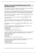 Pearson vue Texas Life and Health Insurance Test 150 Questions & Answers.