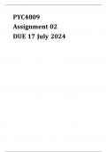 PYC4809 Assignment 2 Due 17 July 2024