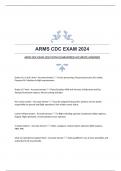 ARMS CDC EXAM 2024 WITH GUARANTEED ACCURATE ANSWERS