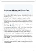 Domestic violence Certification Test -solved