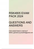 RSK4805 Exam pack 2024(Questions and answers)