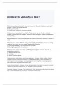 DOMESTIC VIOLENCE TEST QUESTIONS AND ASWERS