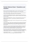 Family Violence Exam 1 Questions and Answers