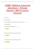 Intro CMHC Midterm Answered Questions |  Already Passed | 100 %  Correct Answer