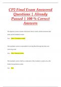 CP2 Final Exam Answered Questions | Already  Passed | 100 % Correct  Answers