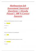 Mathnasium Job  Assessment Answered Questions | Already  Passed | 100 % Correct  Answers