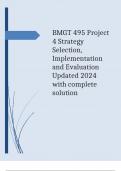  BMGT 495 Project 4 Strategy Selection, Implementation and Evaluation Updated 2024 with complete solution