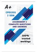 CPD1501 Assignment 2 (COMPLETE ANSWERS) Semester 2 2024 (623079) - DUE 2 September 2024