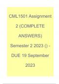 CML1501 Assignment 2 (COMPLETE ANSWERS) Semester 2 2023 () - DUE 19 September 2023