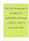 CML1501 Assignment 2 (COMPLETE ANSWERS) Semester 2 2023 () - DUE 19 September 2023