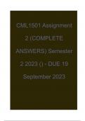 CML1501 Assignment 2 (COMPLETE ANSWERS) Semester 2 2023 () - DUE 19 September 2023