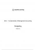 CIMA BA2 Notes Chapter 6-Budgeting