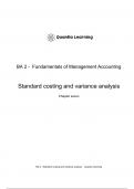 CIMA BA2 Notes Chapter 7- Standard costing and variance analysis 