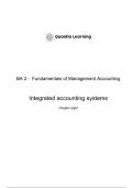 CIMA BA2 Notes Chapter 8- Integrated accounting system