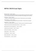 HFMA CRCR Exam Topics