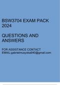 BSW3704 Exam pack 2024(Questions and answers)