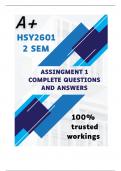 HSY2601 Assignment 1 (COMPLETE ANSWERS) Semester 2 2024 (651373) - DUE 12 August 2024 ;