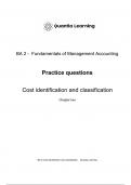 CIMA BA2 Practice Test Chapter 2-Cost identification and classification