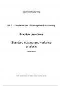 CIMA BA2 Practice Test Chapter 7- Standard costing and variance analysis 