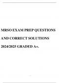 MRSO EXAM PREP QUESTIONS AND CORRECT SOLUTIONS 2024/2025 GRADED A+.