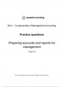 CIMA BA2 Practice Test Chapter 10-Preparing accounts and reports for management