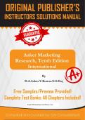 Aaker Marketing Research, Tenth Edition International DAAakerVKumarGSDay Solution Manual