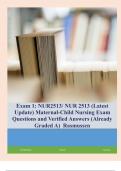 NUR2513 NUR 2513 Exam 1(Latest Update) Maternal-Child Nursing Exam Questions and Verified Answers (Already Graded A)  Rasmussen