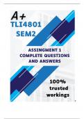 TLI4801 Assignment 1 (COMPLETE ANSWERS) Semester 2 2024 (790561) - DUE 19 August 2024 1 review