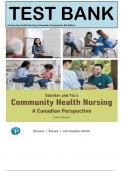 Test Bank - Stamler and Yiu's Community Health Nursing: A Canadian Perspective, 6th Edition, All Chapters 1-33//Complete Guide A+