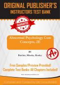 Abnormal Psychology Core Concepts, 2E James N Butcher Susan Mineka Jill M Hooley Test Bank