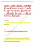 New York State Notary  Exam Comprehensive Study  Guide Answered Questions  | Already Passed | 100 %  Correct Answers