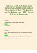 PRN1725 / PRN 1725 Final Exam Review (Latest 2024 / 2025 Update) Client-Centered Care IV | Questions and Verified Answers | 100% Correct | Grade A - Rasmussen